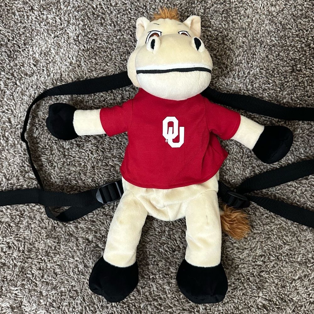 Vintage OU Team Head’s Backpack Plush